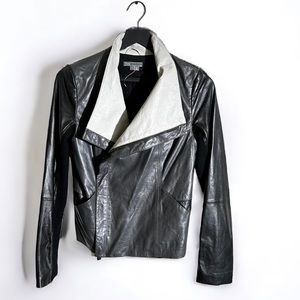 Vince Black and White Leather Jacket
